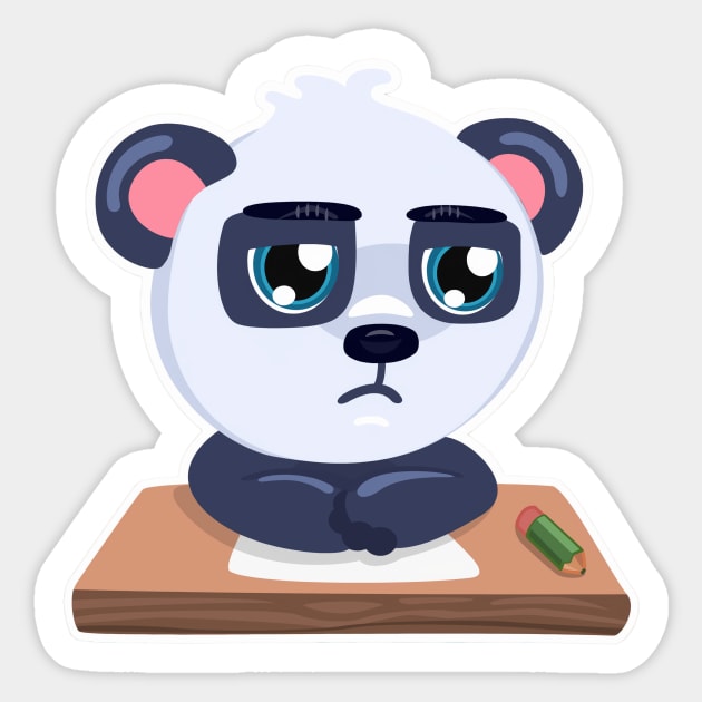 Panda study but sad Sticker by ManimeXP